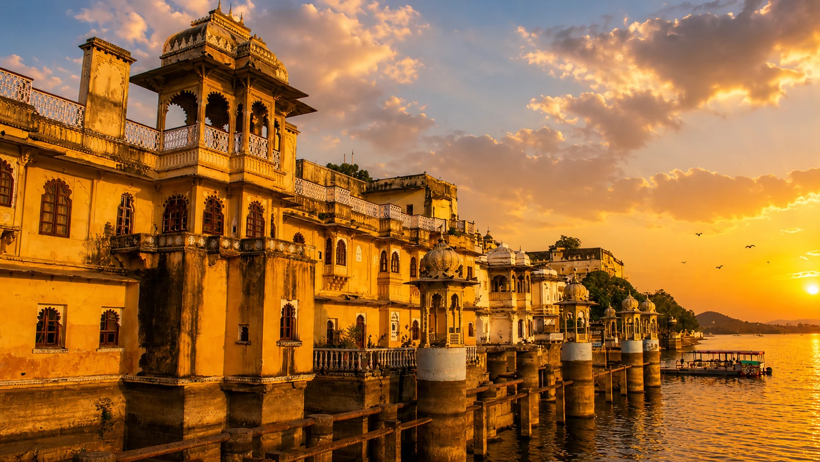Bagore Ki Haveli Udaipur at golden hour