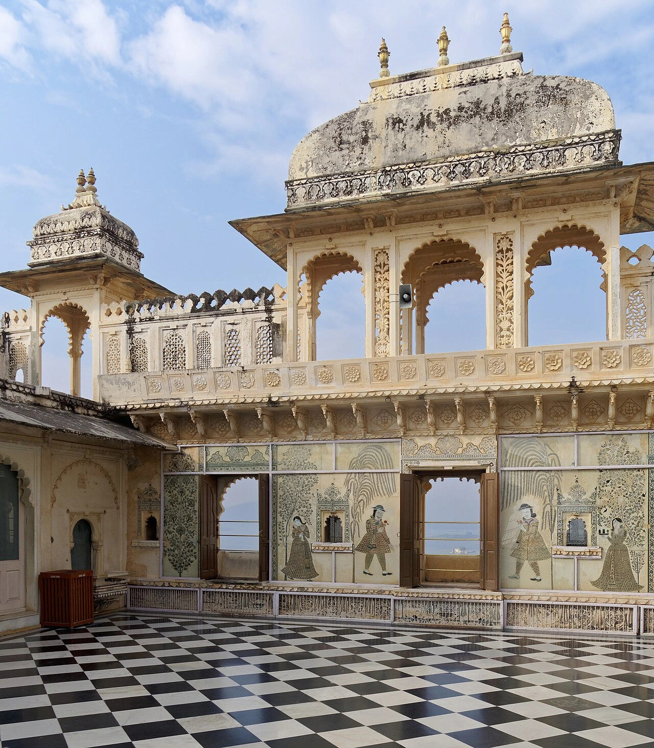 Chini Chitrashala courtyard inside City Palace Udaipur