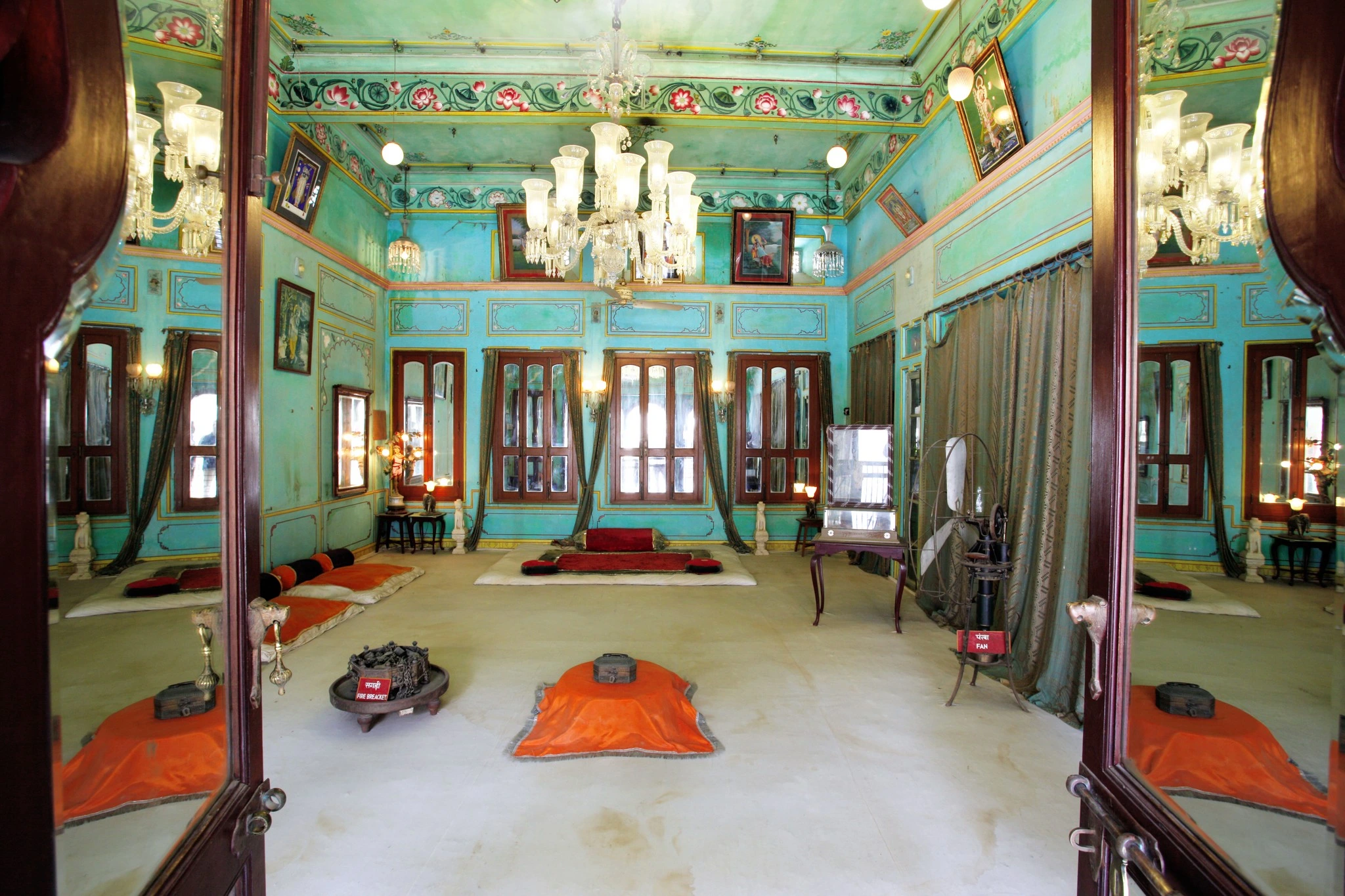 City Palace Museum Udaipur living room with historic royal interiors