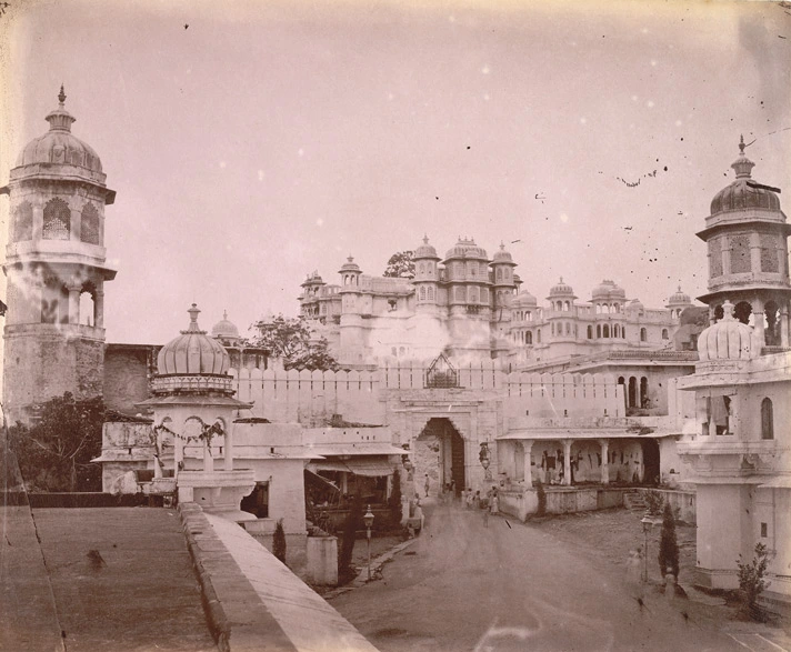 Historic City Palace Udaipur entrance gateway in 1882