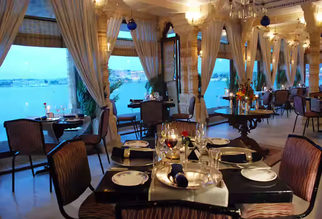 Lake Pichola view from The Darikhana Restaurant at Jag Mandir