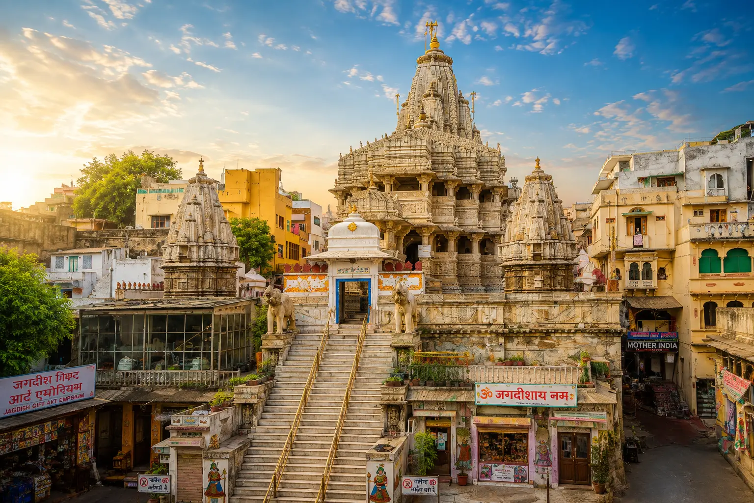 Jagdish Temple Udaipur front view with carved stone architecture